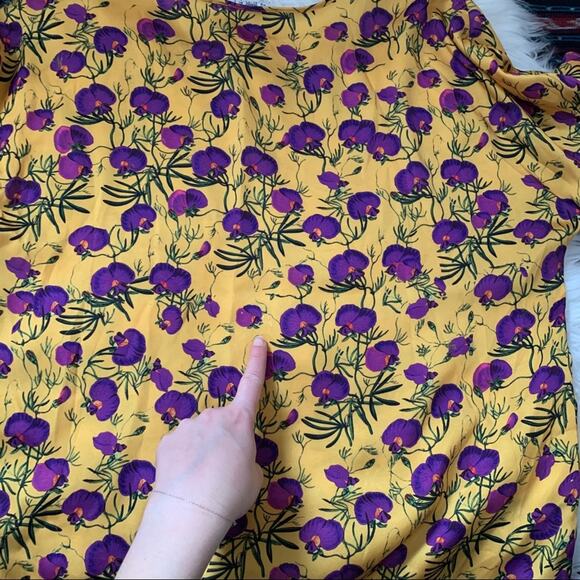 Delfi floral Sienna Ruffle Sleeve Blouse Top sz M - Picture 9 of 9